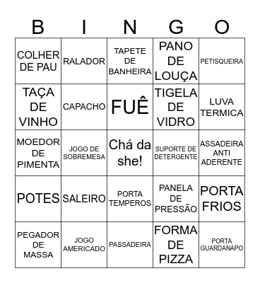 Chá Da She Bingo Card