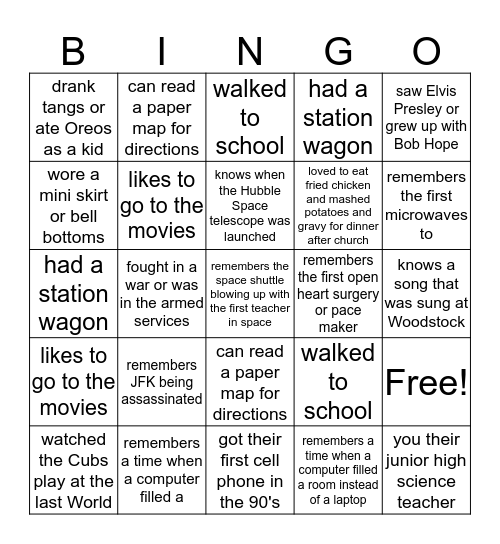 Grandparents Day!!! Bingo Card