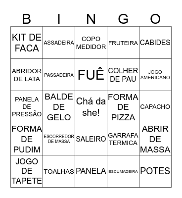 Chá Da She Bingo Card