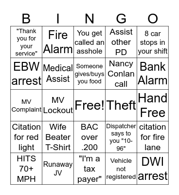 MPD Bingo Card