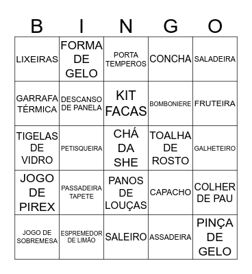 CHÁ DA SHE Bingo Card