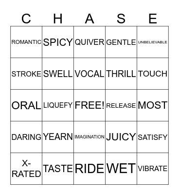 ART OF THE CHASE Bingo Card