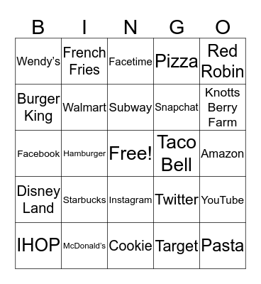 Modern Bingo Card