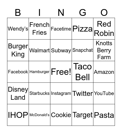 Modern Bingo Card