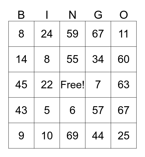 St. Ignatius Bingo Card