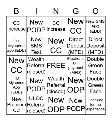 8181 BINGO Card