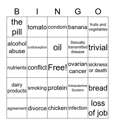 G9 Health Bingo Card