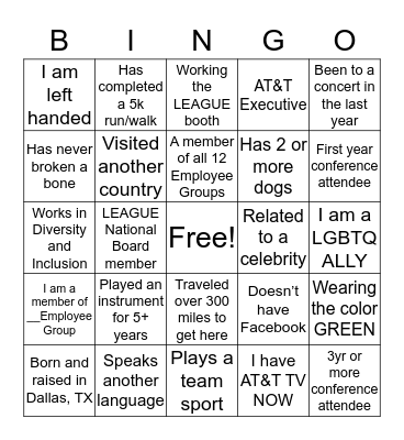 FIND A GUEST BINGO Card