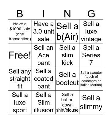 Labor Day Contest Bingo Card