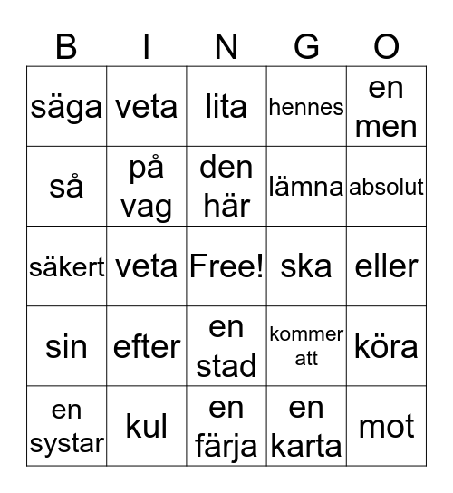 Stycke 2 bingo Card