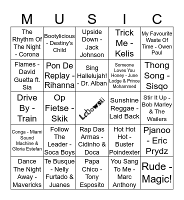103 Bingo Card