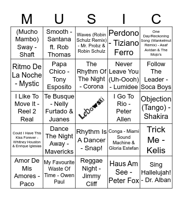 102 Bingo Card