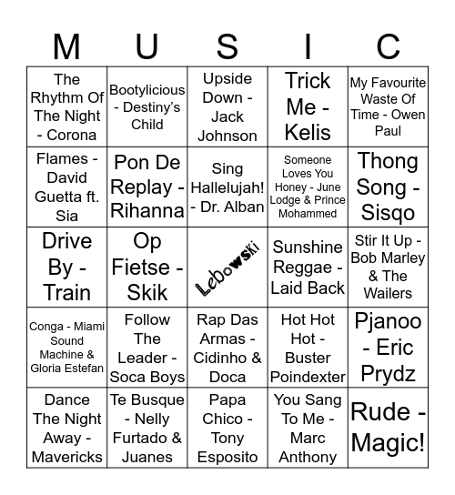 103 Bingo Card