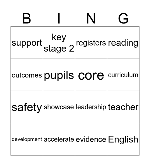 Welcome Back Bingo Card