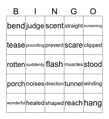 Vocabulary Bingo Card