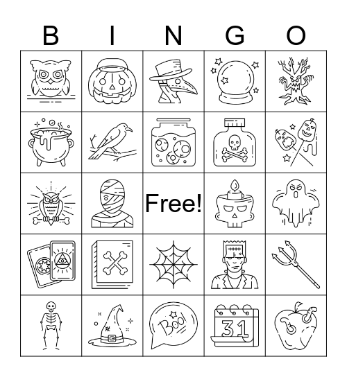 Wicked Halloween Bingo Card