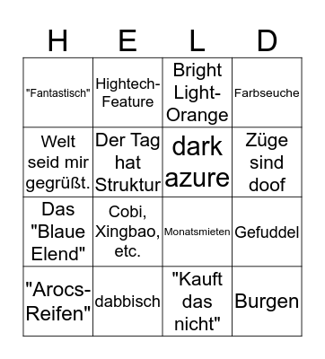 HELD DER STEINE BINGO Card