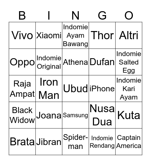 Bingo dengan Iban Bingo Card