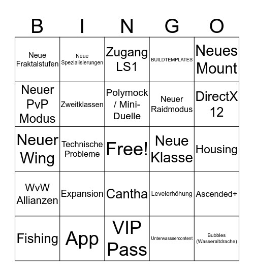 TP Announcement Bingo Card