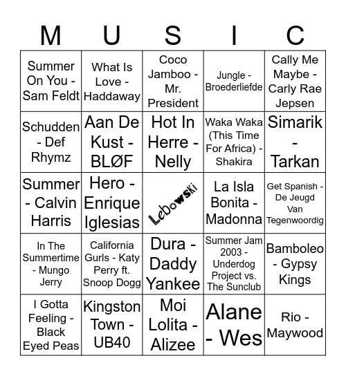 409 Bingo Card