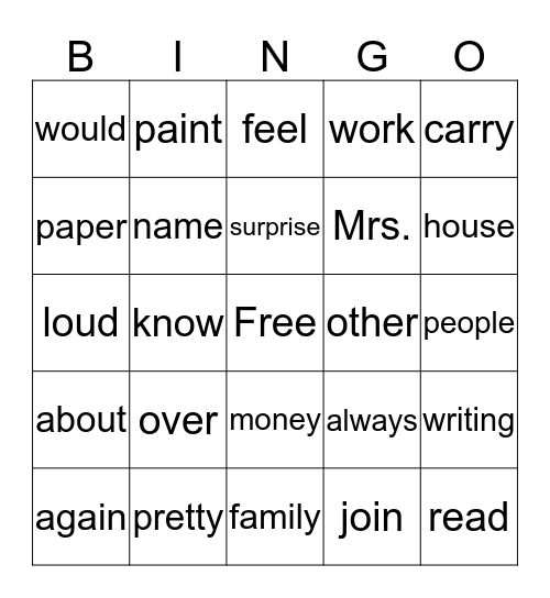 First Grade--Theme 4 Bingo Card