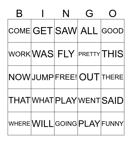 4th NINE WORDS Bingo Card