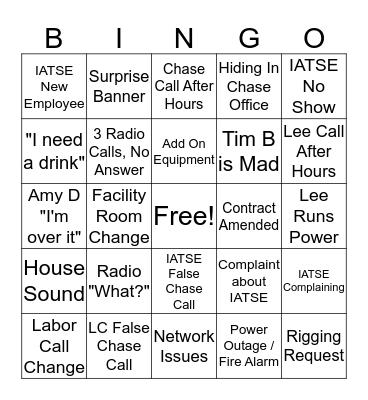 NAPAC BINGO Card