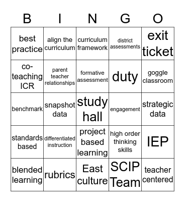 Buzzword Bingo Card