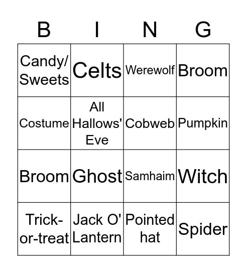 HALLOWEEN Bingo Card