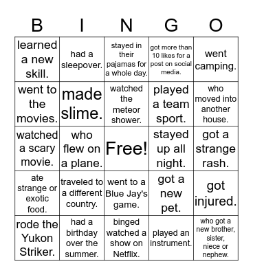 Find someone who... Bingo Card