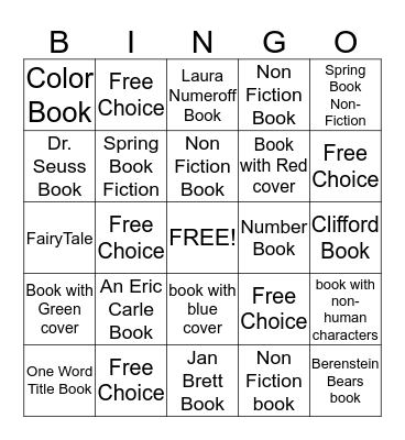 Reading Challenge Bingo K-2 Bingo Card