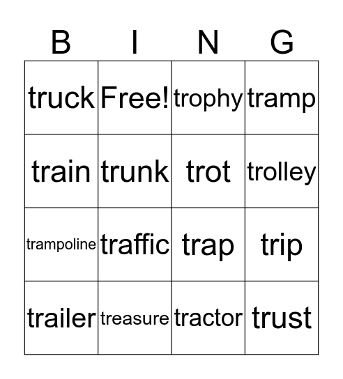 TR-ingo Bingo Card
