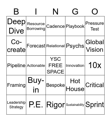 YSC Bingo - US Edition Bingo Card