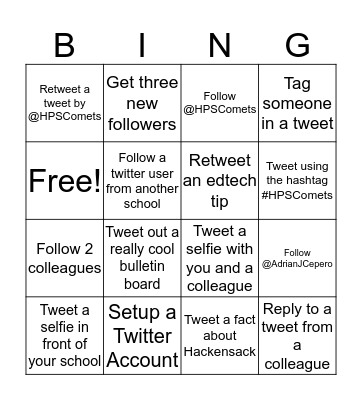Twitter PD Bingo Card