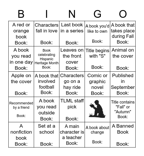 Monthly Book Bingo  Bingo Card