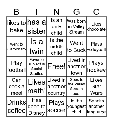 Welcome To South! Bingo Card
