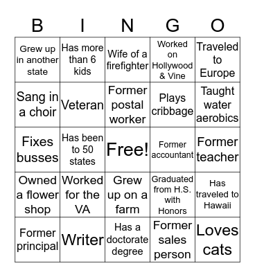 Connections Bingo Card