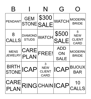 BILLION DOLLAR BINGO Card