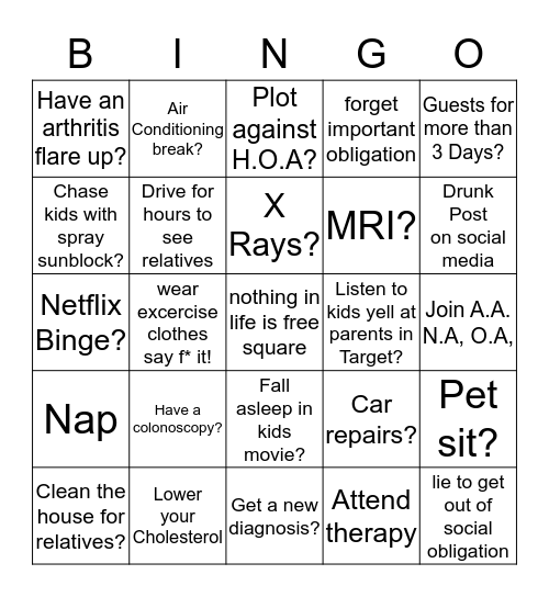 Human Bingo for Grown Ups Bingo Card