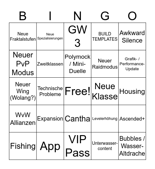 TP Announcement Bingo Card