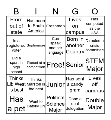 BINGO !!!! Bingo Card