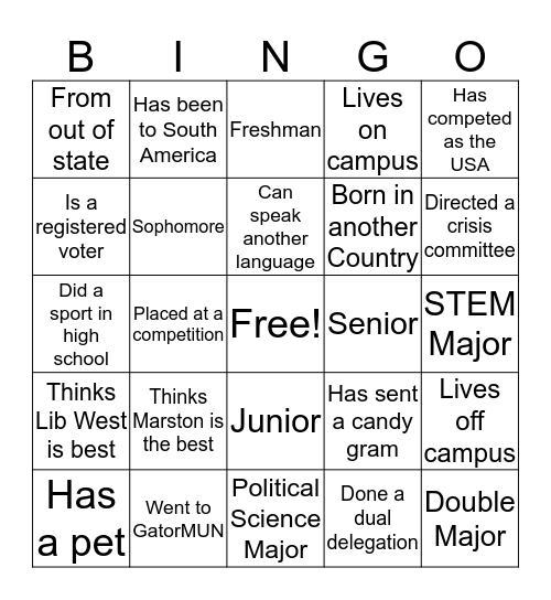 BINGO !!!! Bingo Card