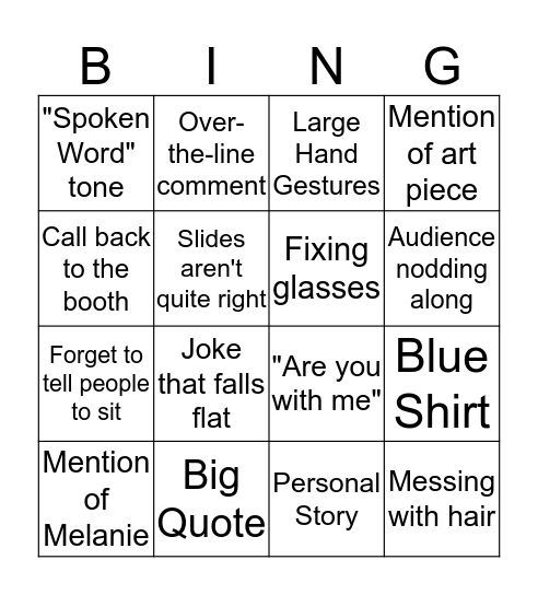 Vespers Bingo Card