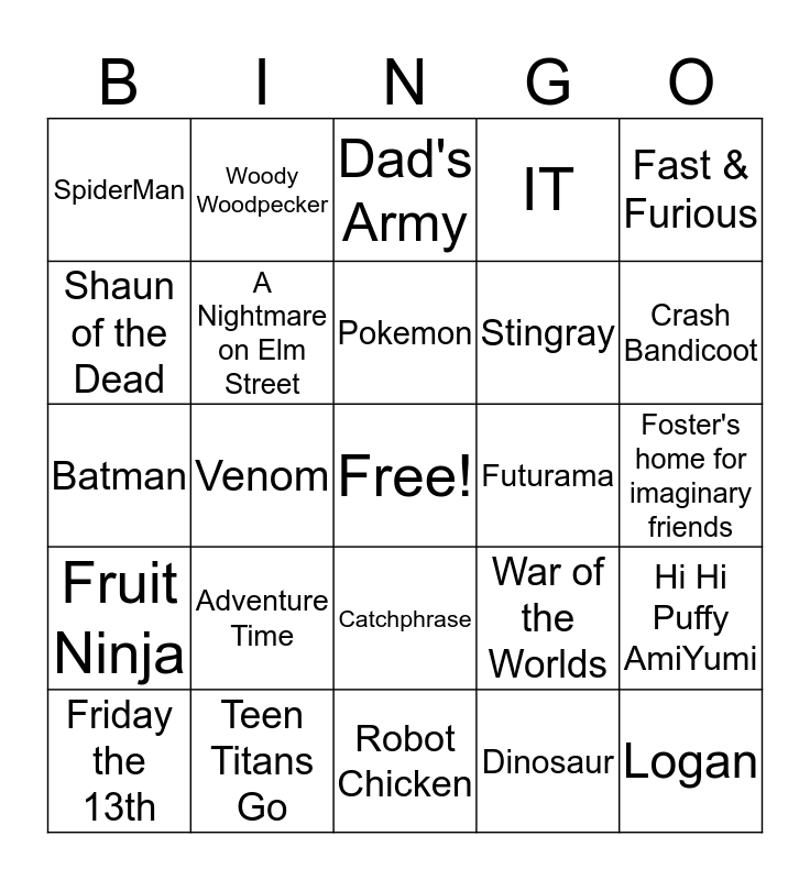 Rover 259 Wild Bingo Card