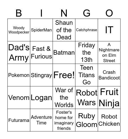 Rover 259 Wild Bingo Card