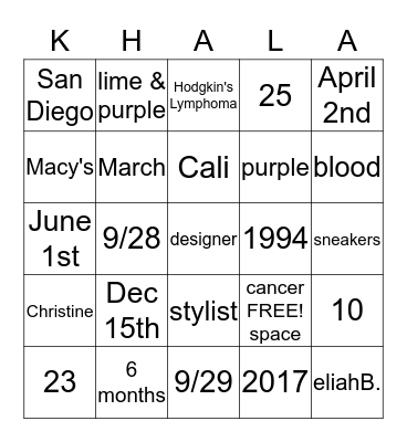 Bingo Card