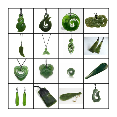 Kei runga i tō kāri i tēnei pounamu Bingo Card