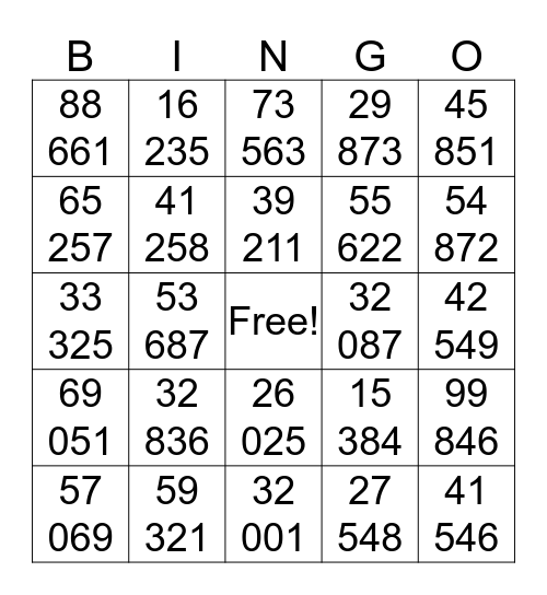 Bingo Card
