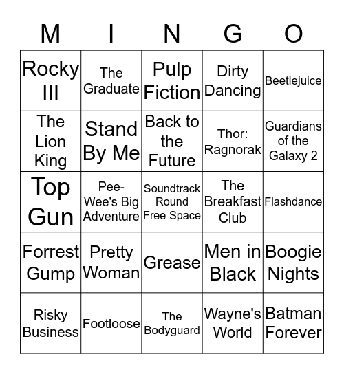 Soundtrack Round Bingo Card