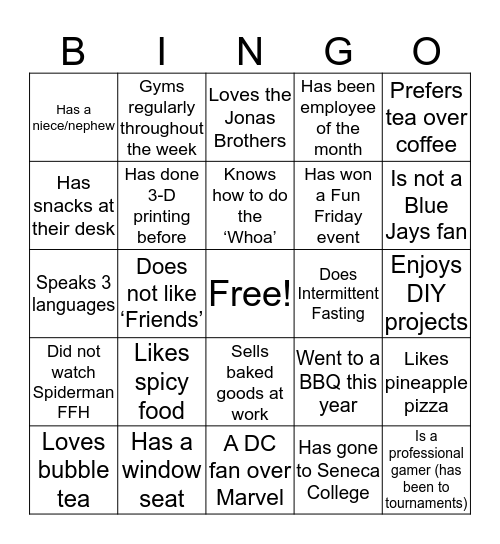 BINGO Sheet #5 Bingo Card